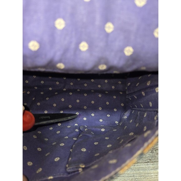 Fossil Crossbody Navy Blue Bag Colored Floral Print Coated Canvas Colorful - Picture 10 of 16